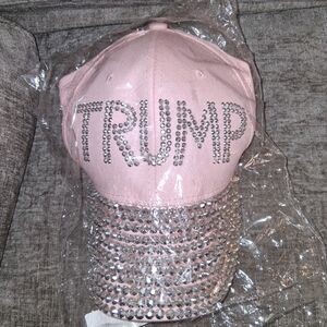Pink Rhinestone Embellished Cap